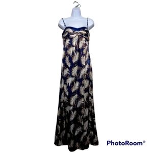 🦚LAUNDRY by Shelli Segal Silk & Metallic Threads Dress. Size 2.